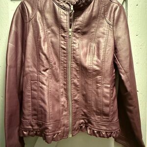 Christopher & Banks Mauve Faux Leather Jacket